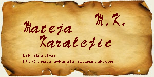 Mateja Karalejić vizit kartica